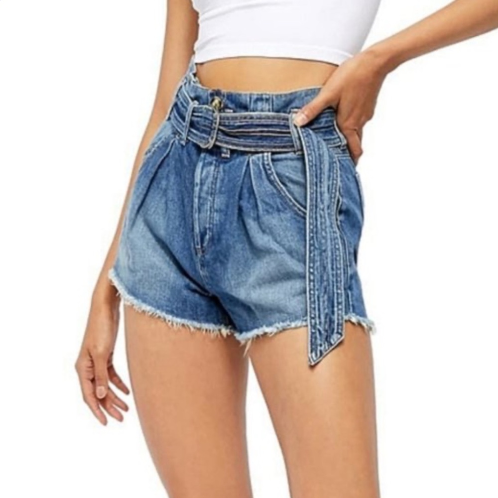 Free People See You Sometime Blue Shorts